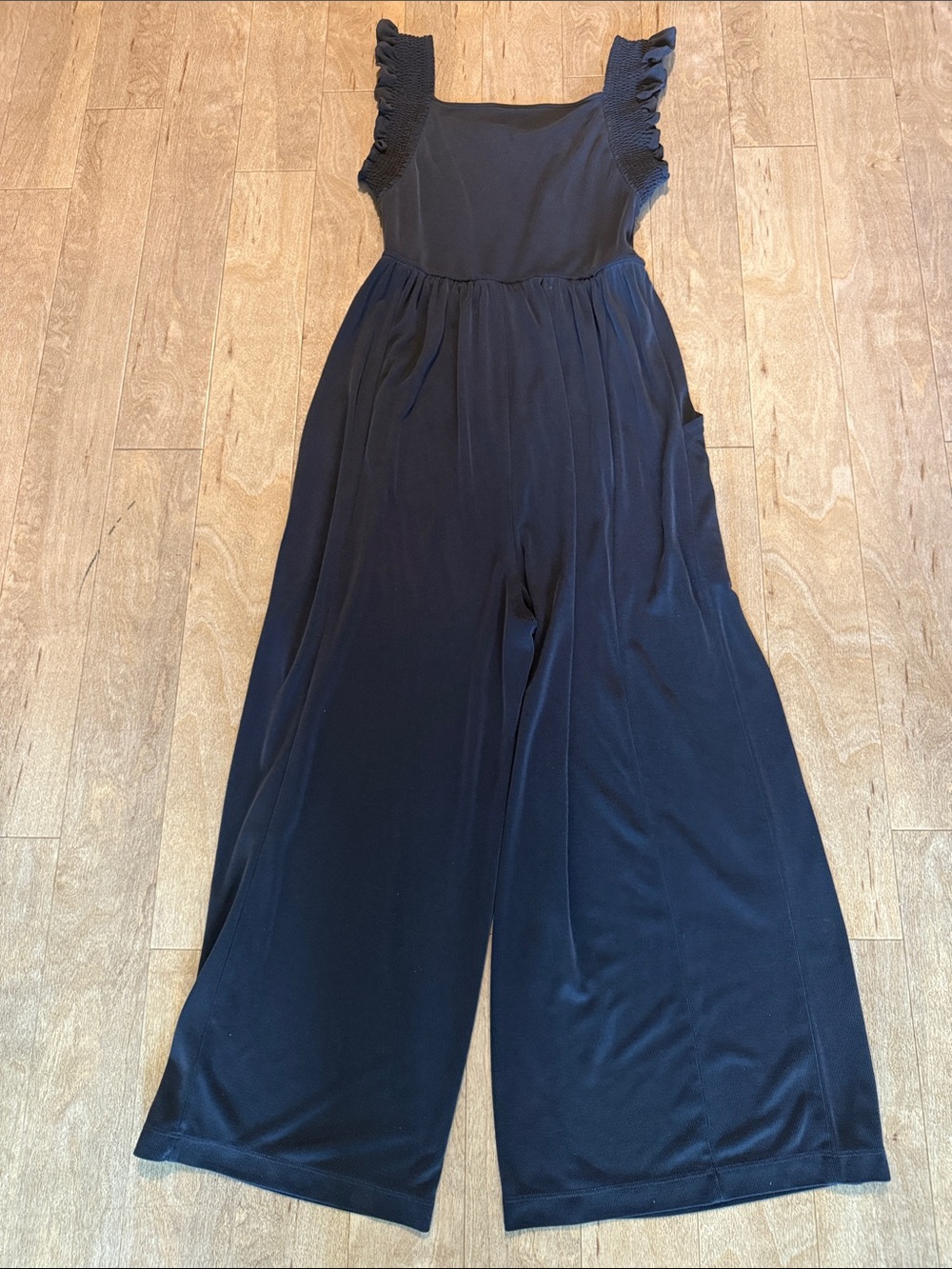 Anthropologie Ruffle Sleeveless Wide-Leg Ribbed Jumpsuit Sz. S - Picture 7 of 11